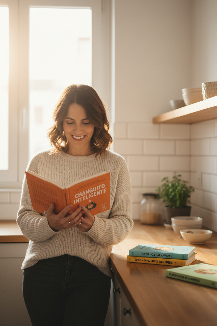 Persona de pie leyendo el libro